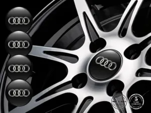 Audi Pegatinas Resina Bombadas Diseño de Tapacubos Logo